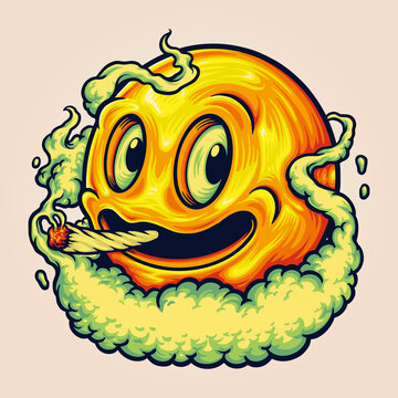 Smile Icon Smoke Stoner Vector illustrations for your work Logo, mascot merchandise t-shirt, stickers and Label designs, poster, greeting cards advertising business company or brands.