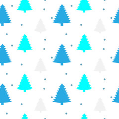 Christmas seamless pattern with christmas tree and snowflakes, vector background.Design template for wallpaper,fabric,wrapping,textile