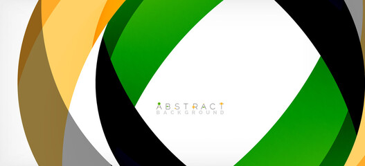 Obraz premium Color circle shapes, minimal geometric background. Trendy dynamic composition. Vector Illustration For Wallpaper, Banner, Background, Landing Page