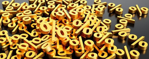 Pile of golden question mark symbols - 3D illustration