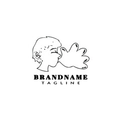 bubble gum logo cartoon icon design template black isolated vector