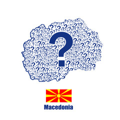 Macedonia map flag made from question mark.