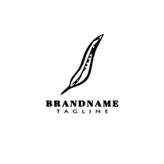 leaf logo cartoon icon design template black creative vector illustration