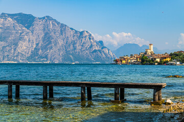 Lake Garda and the historic center of Malcesine.