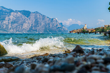 Lake Garda and the historic center of Malcesine.