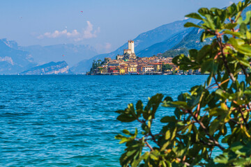 Lake Garda and the historic center of Malcesine.