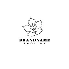 Fototapeta premium leaf logo cartoon icon design flat black isolated vector illustration