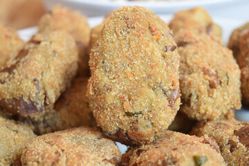 fried eggplant meatballs