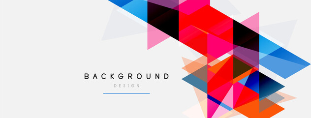 Fototapeta premium Mosaic triangles geometric background. Techno or business concept, pattern for wallpaper, banner, background, landing page