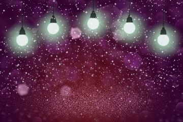 Fototapeta na wymiar pretty shiny glitter lights defocused light bulbs bokeh abstract background with sparks fly, celebratory mockup texture with blank space for your content