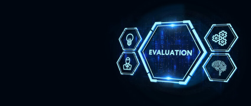 Evaluation Performance quality assessment business technology internet concept.3d illustration