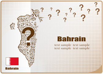 Bahrain map flag made from question mark.