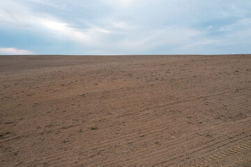 Brown soil land in farm