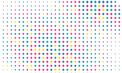 Colorful stars pattern halftone vector design background