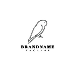 bird logo cartoon icon design template black isolated hand drawn illustration