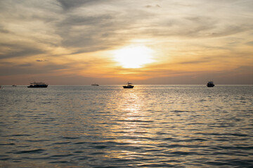 Maldives island beach sunset and sea