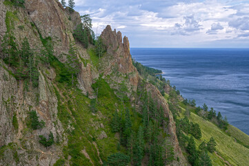 Lake Baikal. On the slope of the coastal mountain.