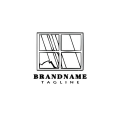 broken window logo cartoon icon design template black flat vector illustration