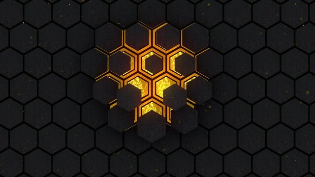 Abstract hexagon animation multicolor pattern 4K smooth concept