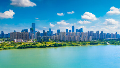 Urban environment of Yong River, Nanning, Guangxi, China