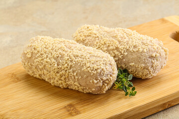 Raw chicken cutlet for roast