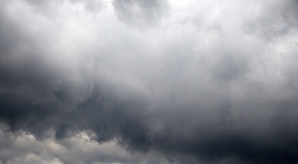 Autumn sky background with storm weather clouds