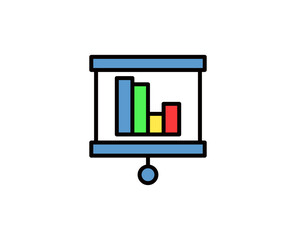 Presentation  flat icon. Thin line signs for design logo, visit card, etc. Single high-quality outline symbol for web design or mobile app. Presentation  outline pictogram.