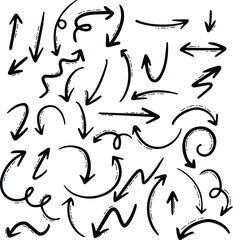 Hand drawn arrow mark icons vector