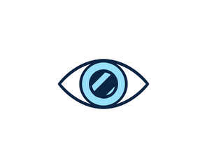 Eye flat icon. Thin line signs for design logo, visit card, etc. Single high-quality outline symbol for web design or mobile app. Marketing outline pictogram.