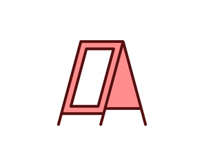 Blackboard flat icon. Thin line signs for design logo, visit card, etc. Single high-quality outline symbol for web design or mobile app. Marketing outline pictogram.