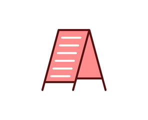 Blackboard flat icon. Thin line signs for design logo, visit card, etc. Single high-quality outline symbol for web design or mobile app. Marketing outline pictogram.