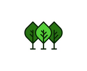 Forest premium line icon. Simple high quality pictogram. Modern outline style icons. Stroke vector illustration on a white background. 