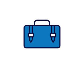 Suitcase line icon. Vector symbol in trendy flat style on white background. Travel sing for design.