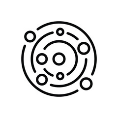 Black line icon for universe