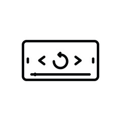Black line icon for playback
