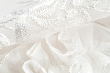 The details of a wedding dress