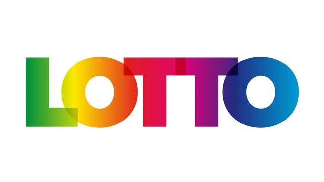 The word Lotto. Animated banner with the text colored rainbow.