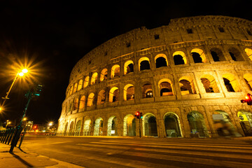 Fototapeta na wymiar Rome, The Majestic Coliseum at night. Italy.