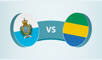 San Marino versus Gabon, team sports competition concept.