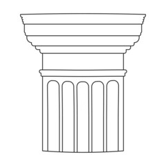 Ancient column vector outline icon. Vector illustration pillar of antique on white background. Isolated outline illustration icon of ancient column .