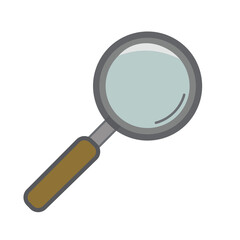 Vintage magnifier detective sleuth. Isolated vector icons on a transparent background. Private detective accessories, classic Sherlock Holmes paraphernalia.