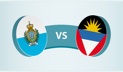 San Marino versus Antigua and Barbuda, team sports competition concept.