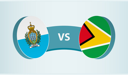 San Marino versus Guyana, team sports competition concept.
