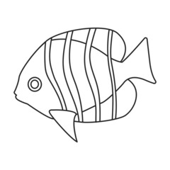 Tropical fish vector outline icon. Vector illustration exotic aunafish on white background. Isolated outline illustration icon of tropical fish .