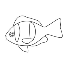 Tropical fish vector outline icon. Vector illustration exotic aunafish on white background. Isolated outline illustration icon of tropical fish .