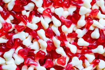 many bright colored candies, background
