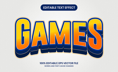 Games editable 3D vector text effect