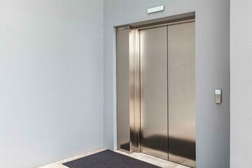 The entrance hall of the elevator in a modern building - 460770175