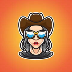 COW GIRL HEAD SPORT LOGO