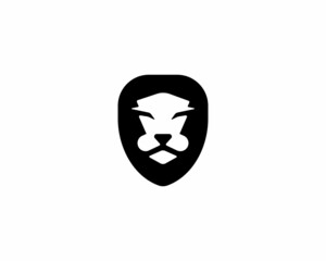 Lion face vector logo design template. Heraldic premium king, predator vector logotype icon sign.
